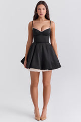 black tulle mini dress